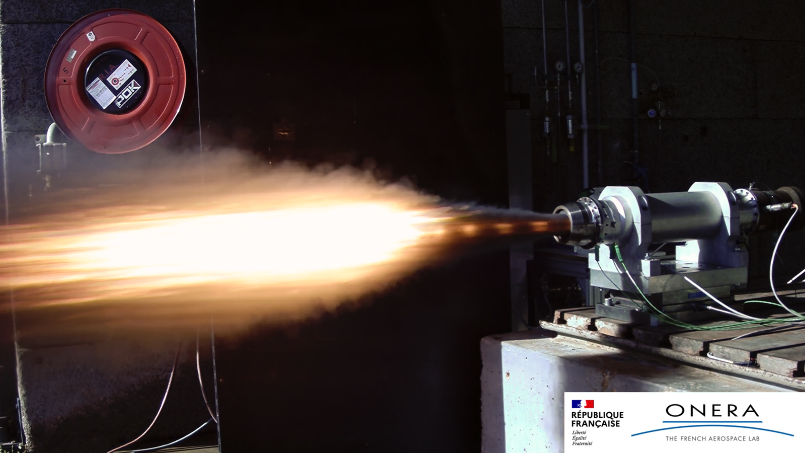 Close-up of the engine firing